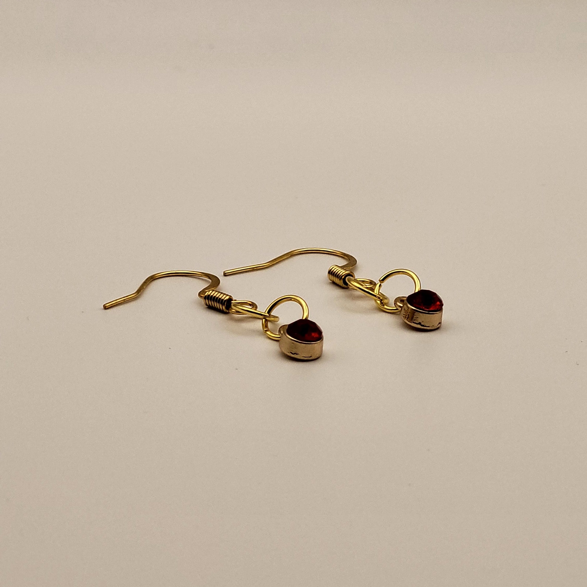 Crimson Drop - 18k Gold Plated Drop Earrings