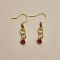 Crimson Drop - 18k Gold Plated Drop Earrings