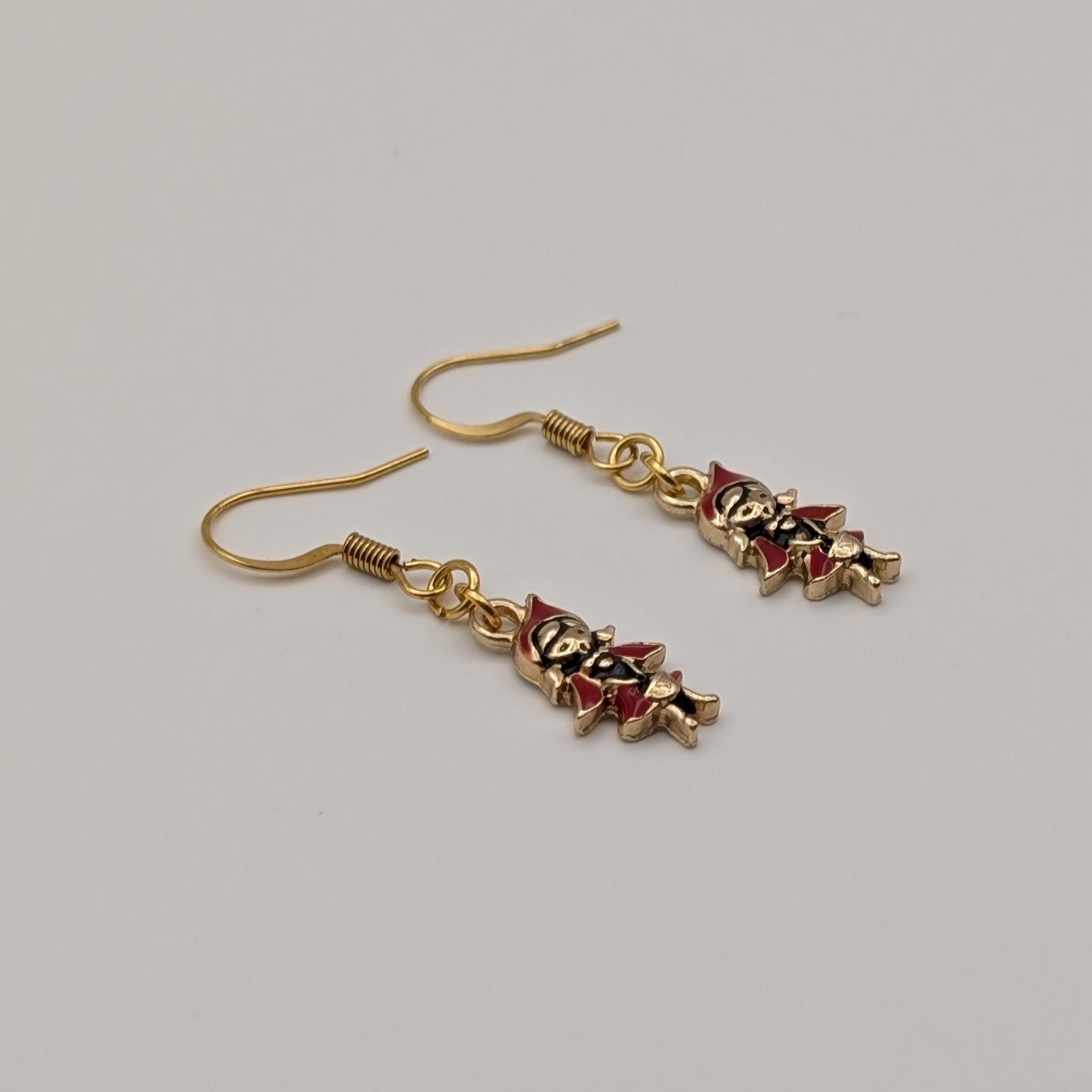 Storybook Red - 18k Gold Plated Drop Earrings