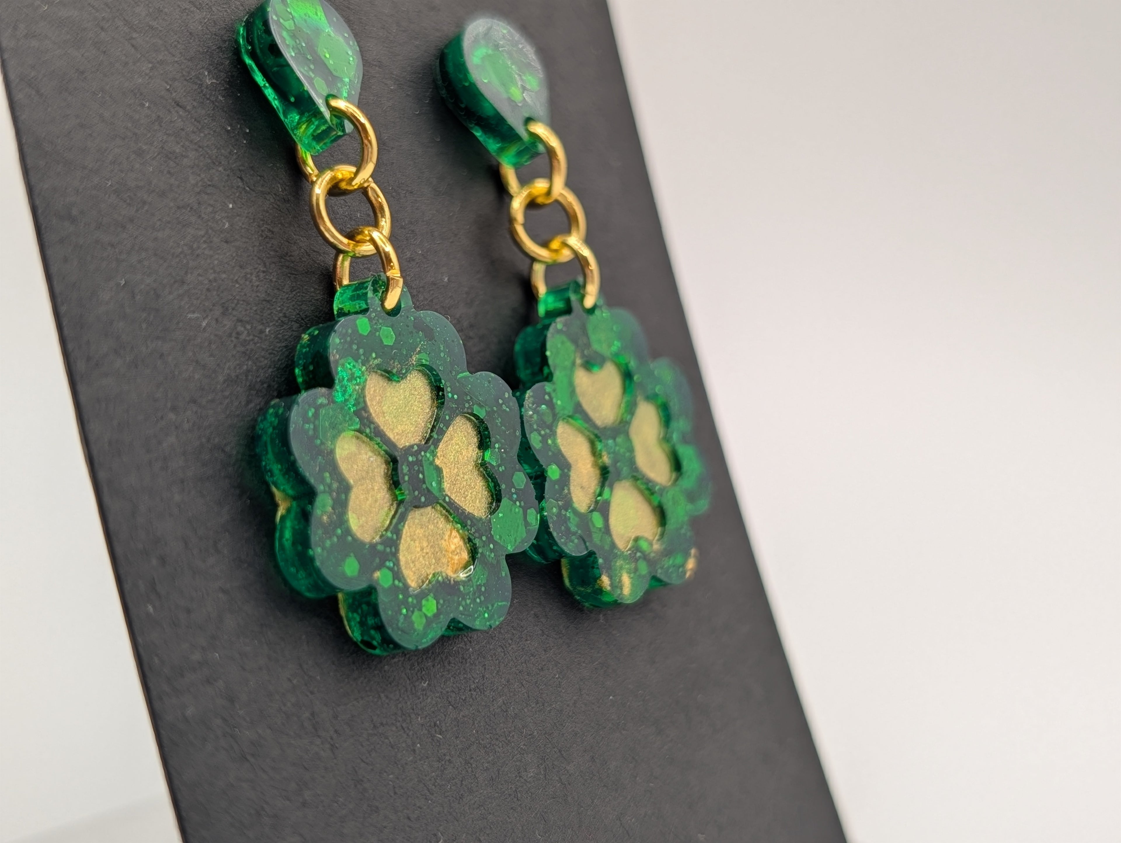 Pure Luck - 18k Gold Plated Stainless Duel Tiered St Patrick's Day Drops