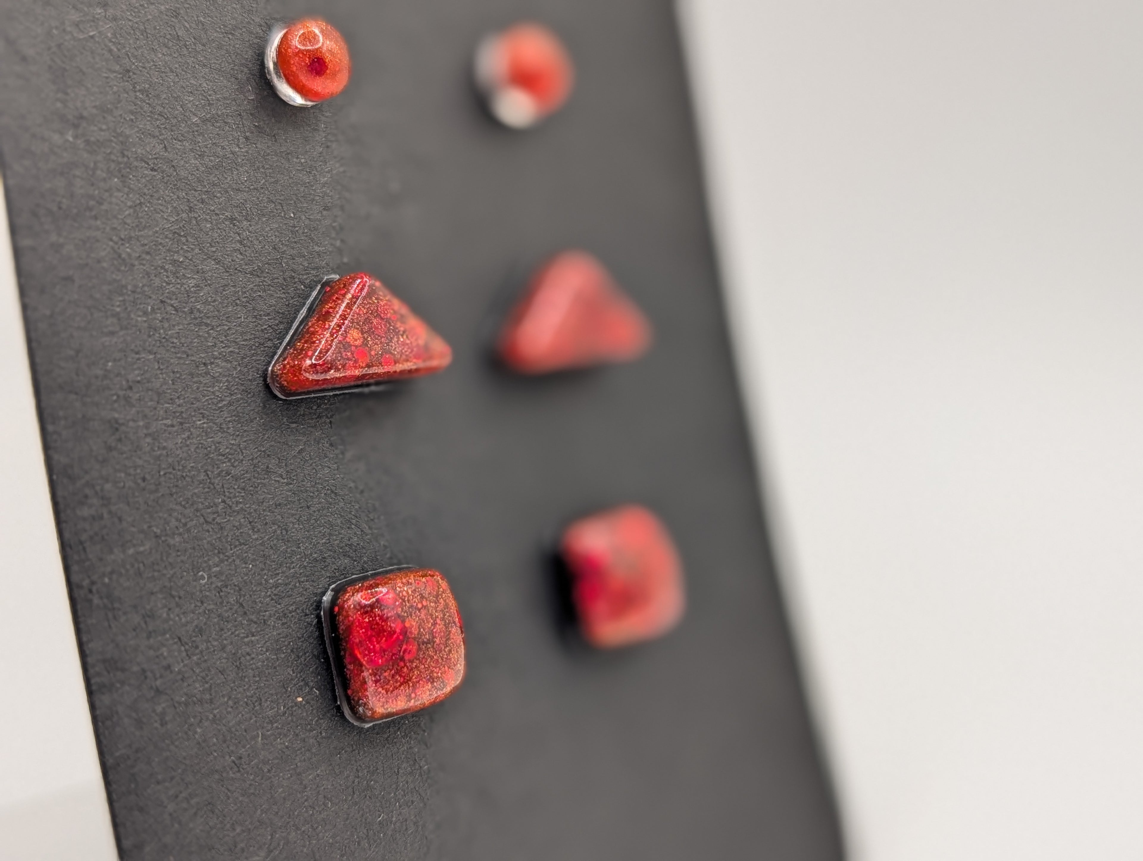 Geometric Prism Set - Stainless Steel Resin Stud Earring Set