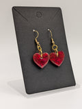 Sparked Rubies - 18k Gold Plated Valentine's Day Drop Earrings