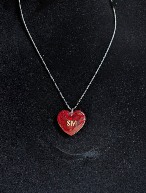 Custom Initial Heart Necklace - Stainless Steel Customized Necklace