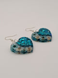 Azure Bloom Heart Drops - Silver Plated Drop Earrings