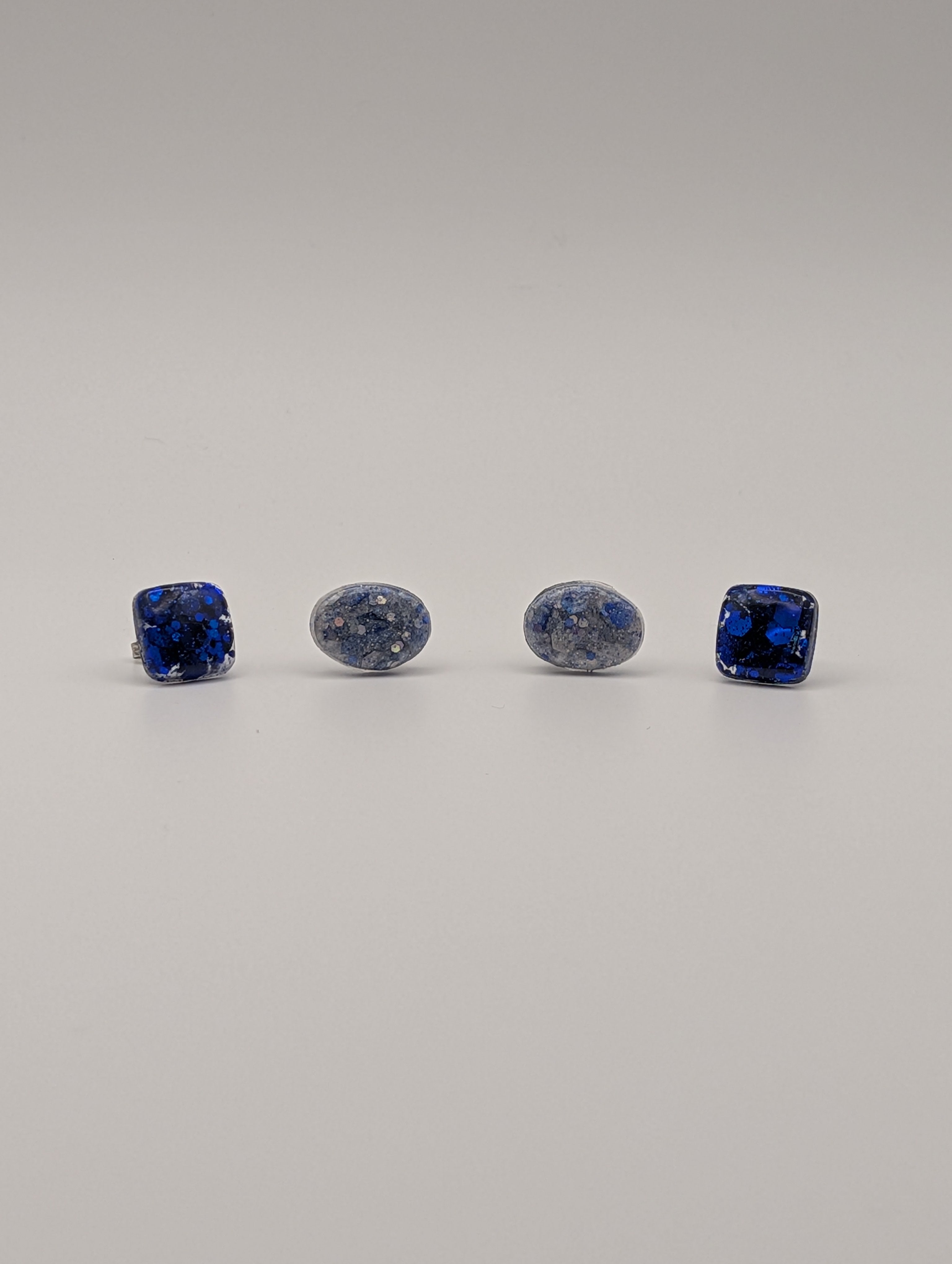 Midnight Nebula: Resin Stud Earring Set