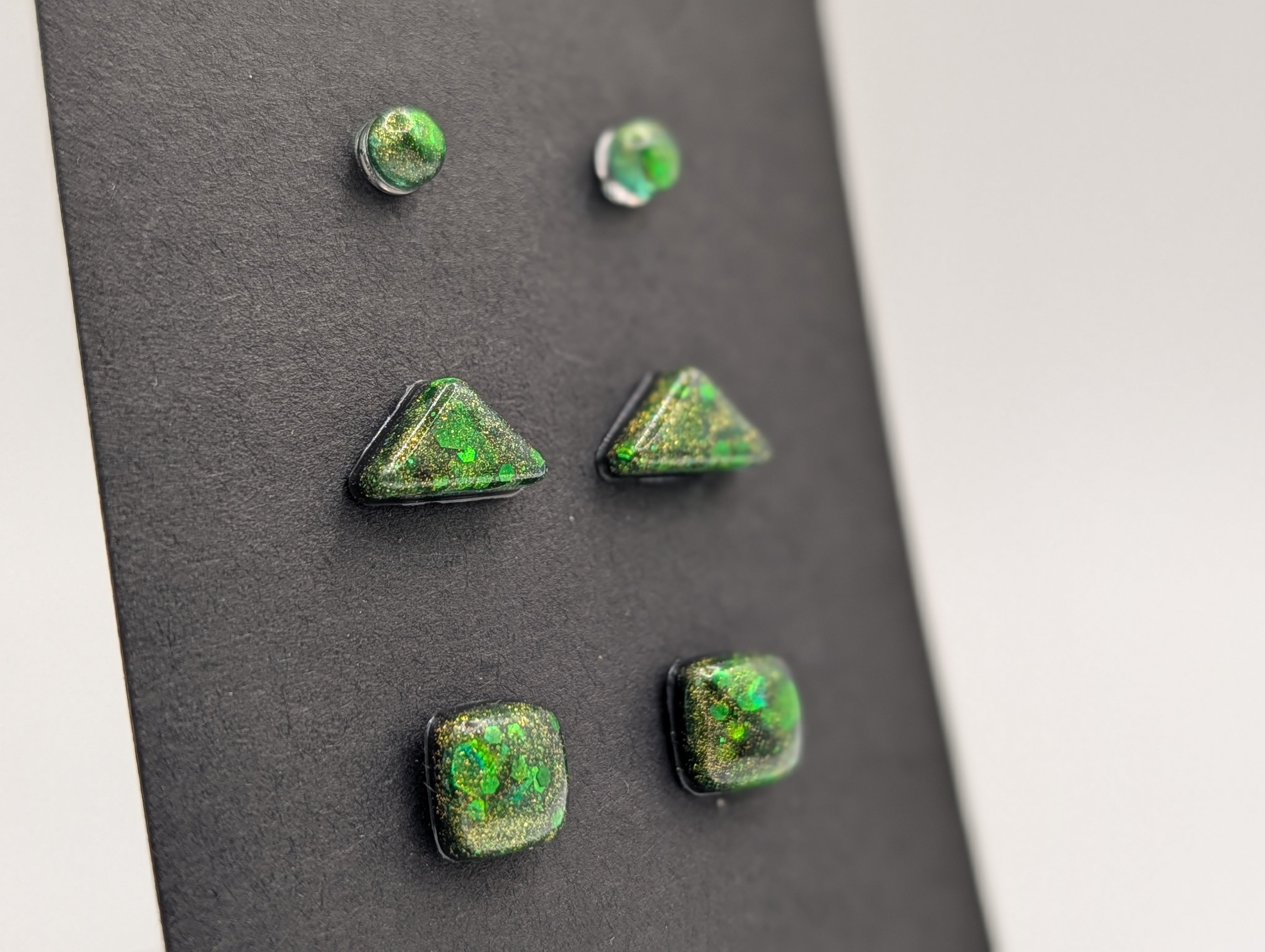 Geometric Prism Set - Stainless Steel Resin Stud Earring Set