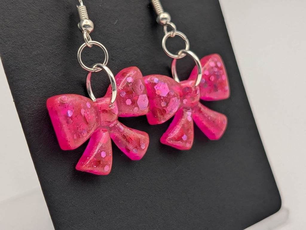 Hot Girl Summer Bows - Silver Plated Drop Earrings