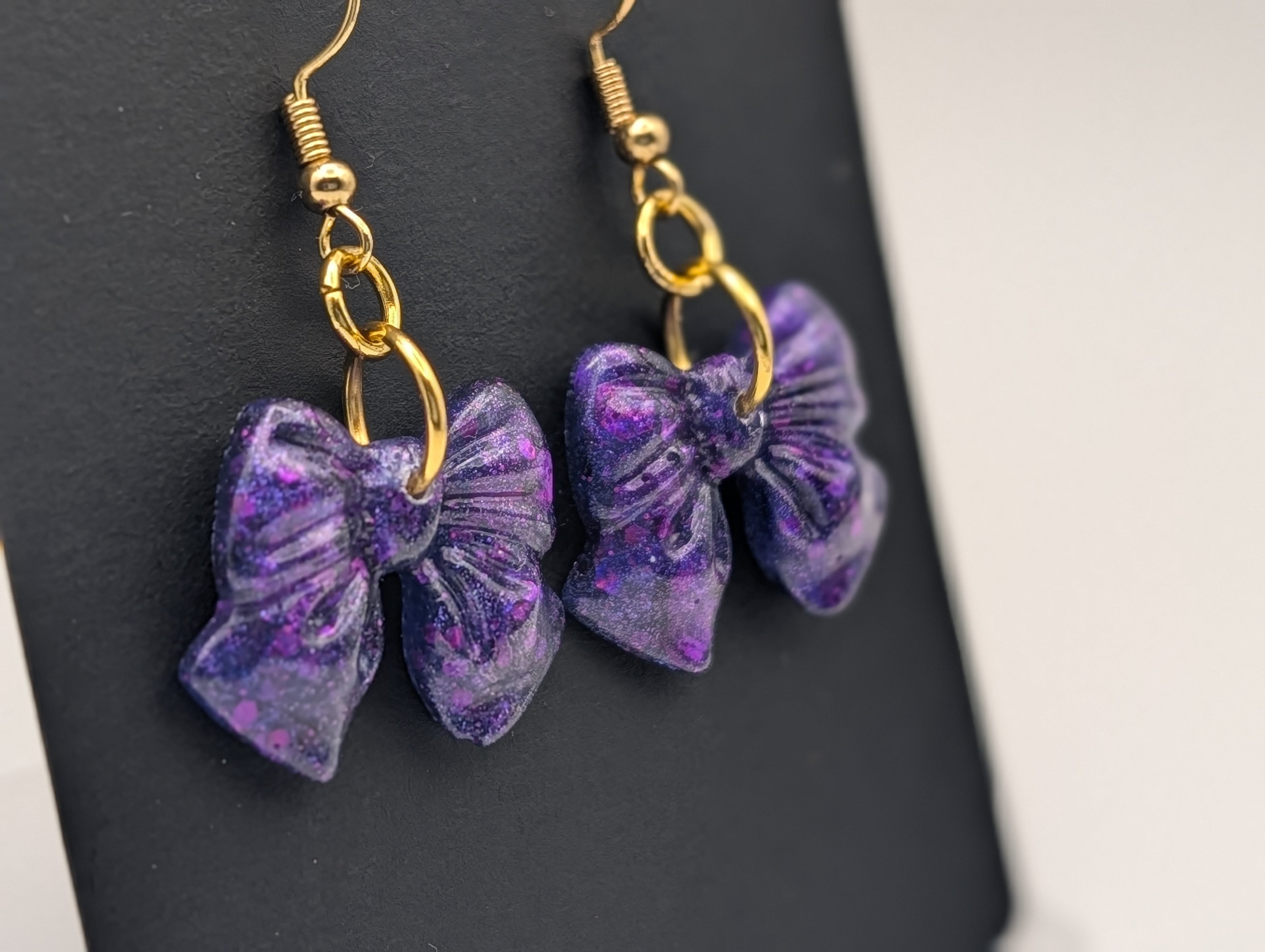 Twilight Bloom Bows - 18k Gold Plated Drop Earrings