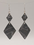 Moonstone Diamonds - Sterling Silver Polymer Clay Drop Earrings