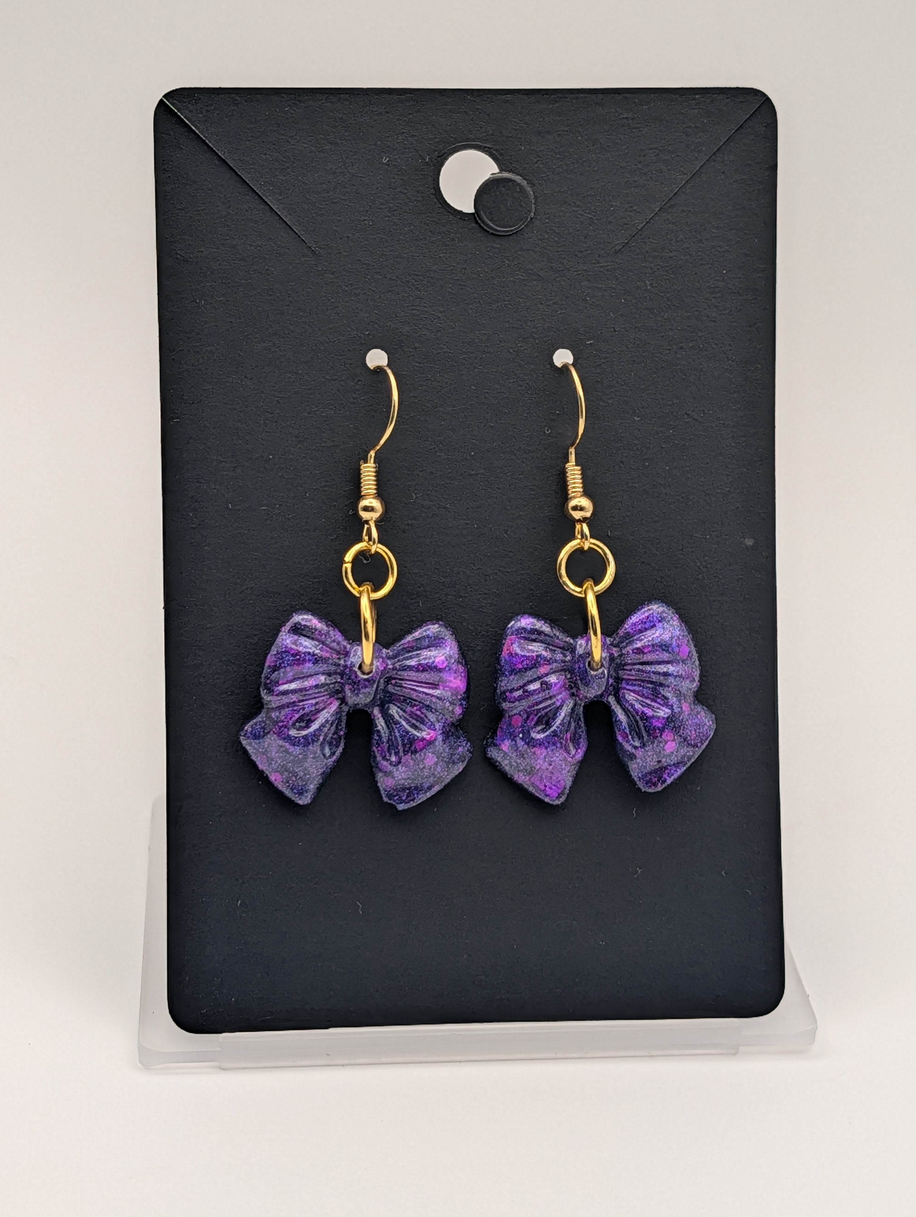 Twilight Bloom Bows - 18k Gold Plated Drop Earrings