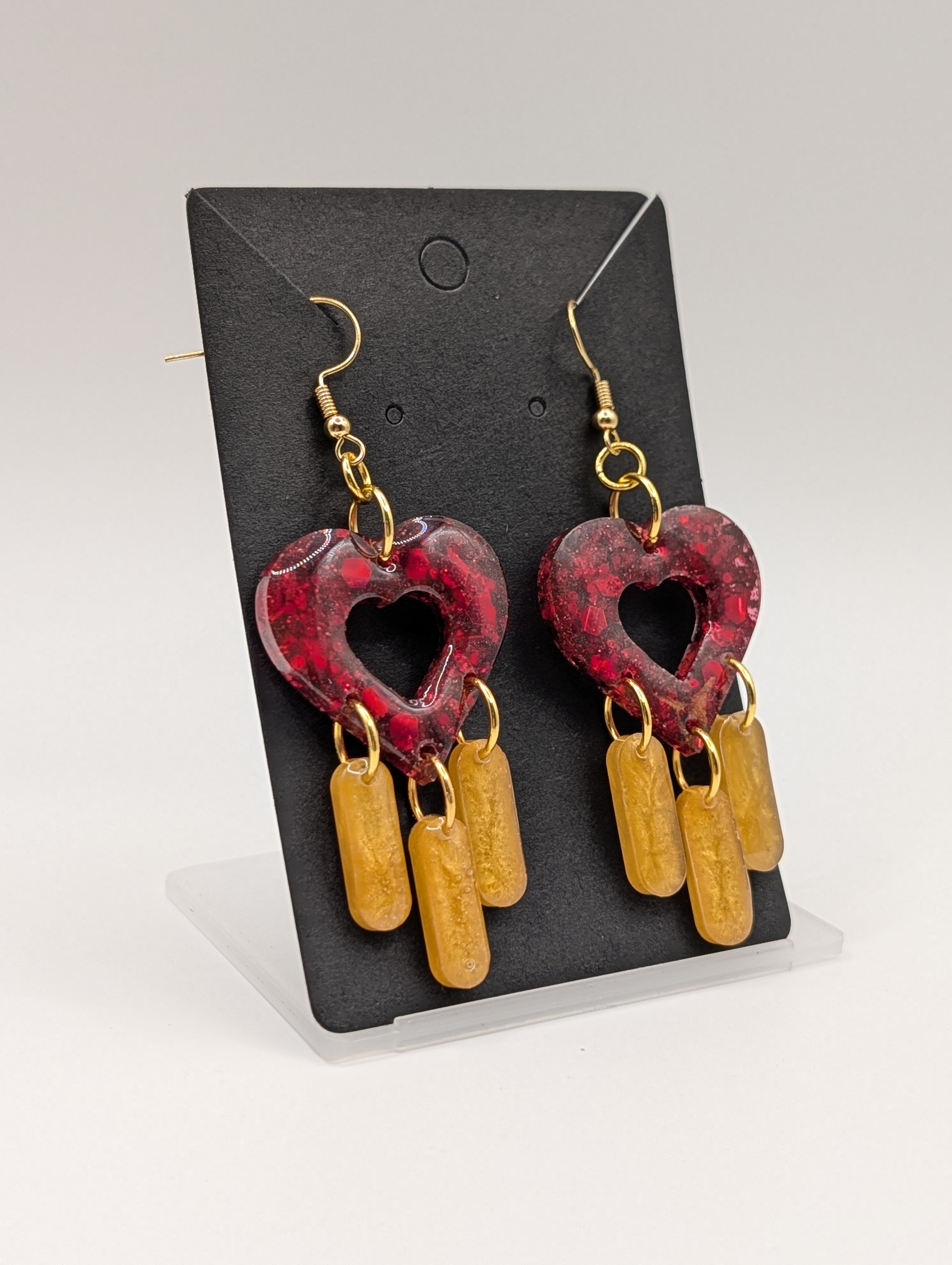 Gilded Cupid Fringe - 18k Gold Plated Valentine's Day Drop Earrings