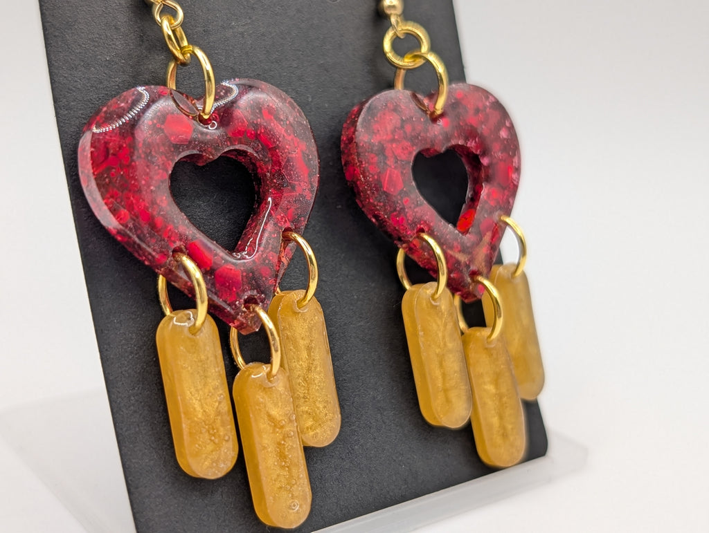 Gilded Cupid Fringe - 18k Gold Plated Valentine's Day Drop Earrings