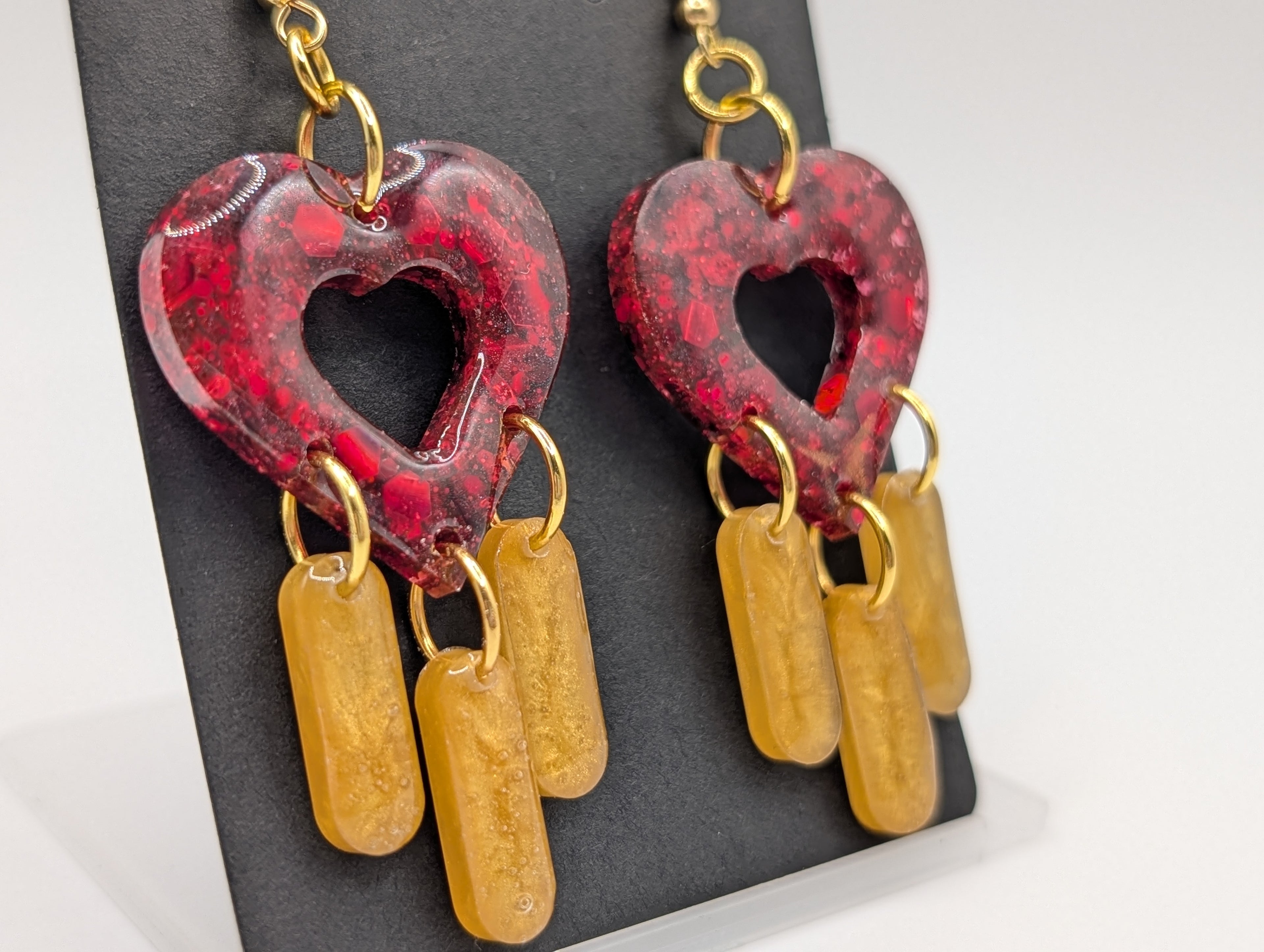 Gilded Cupid Fringe - 18k Gold Plated Valentine's Day Drop Earrings