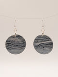 Slated Bark Drops - Sterling Silver Polymer Clay Drop Earrings