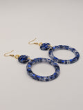 Midnight Galaxy Hoops - 18k Gold Plated Dangle Earrings
