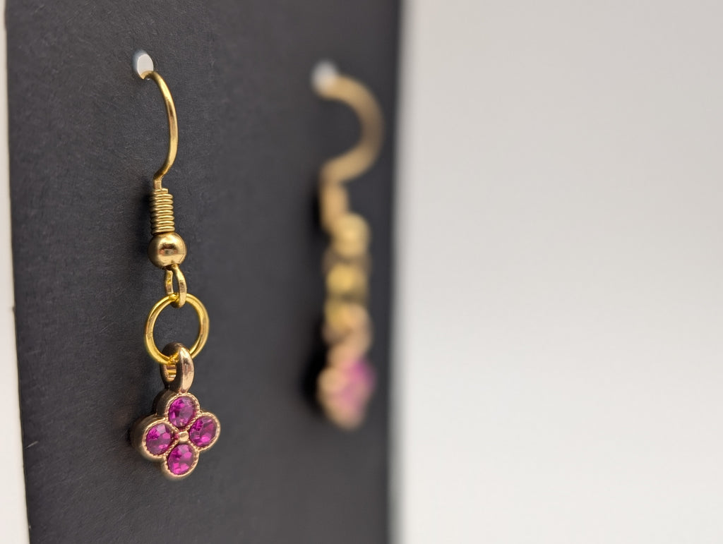 The Petal & Pave Drops: 18k Gold Plated Drop Earrings