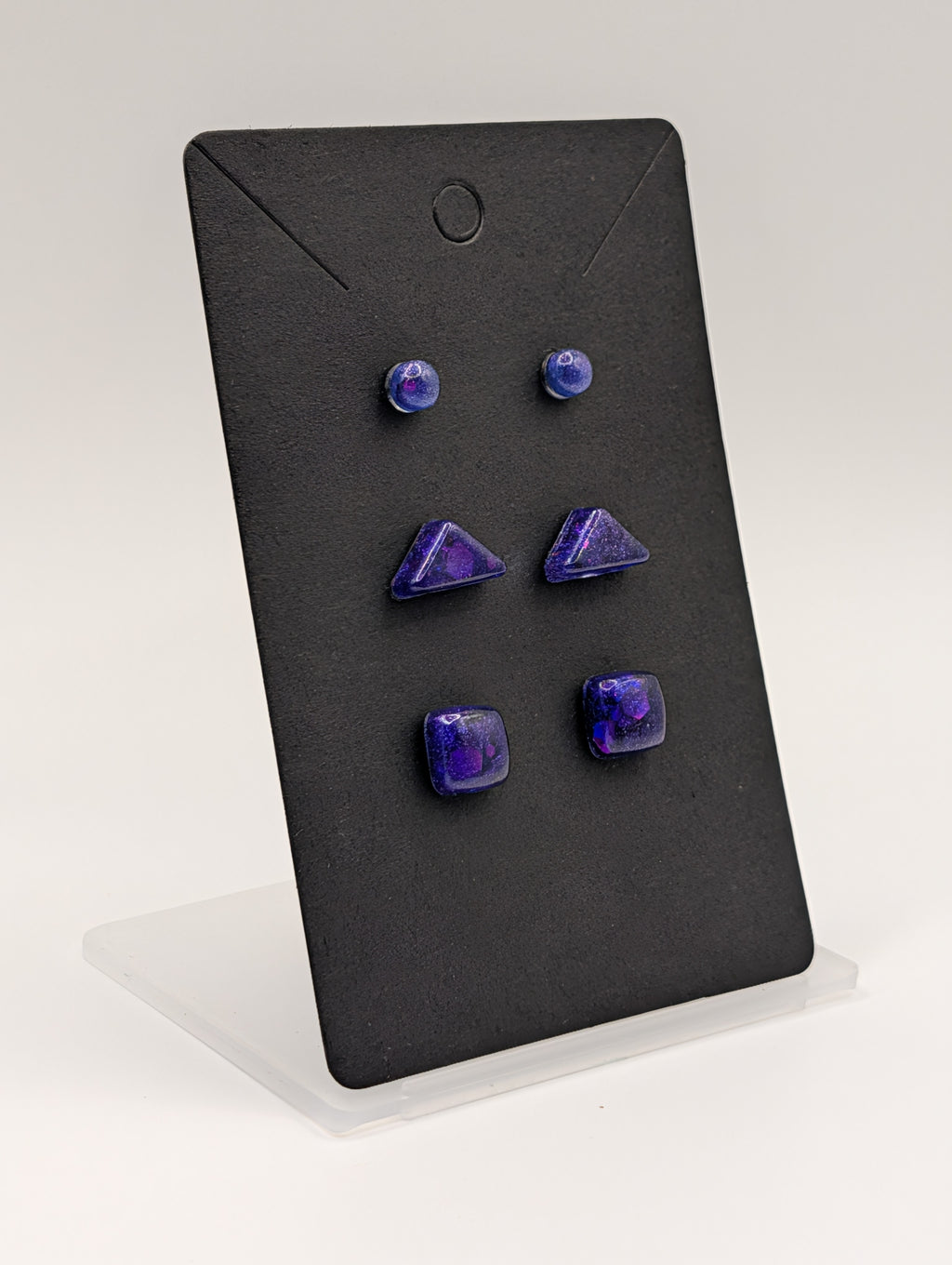 Geometric Prism Set - Stainless Steel Resin Stud Earring Set