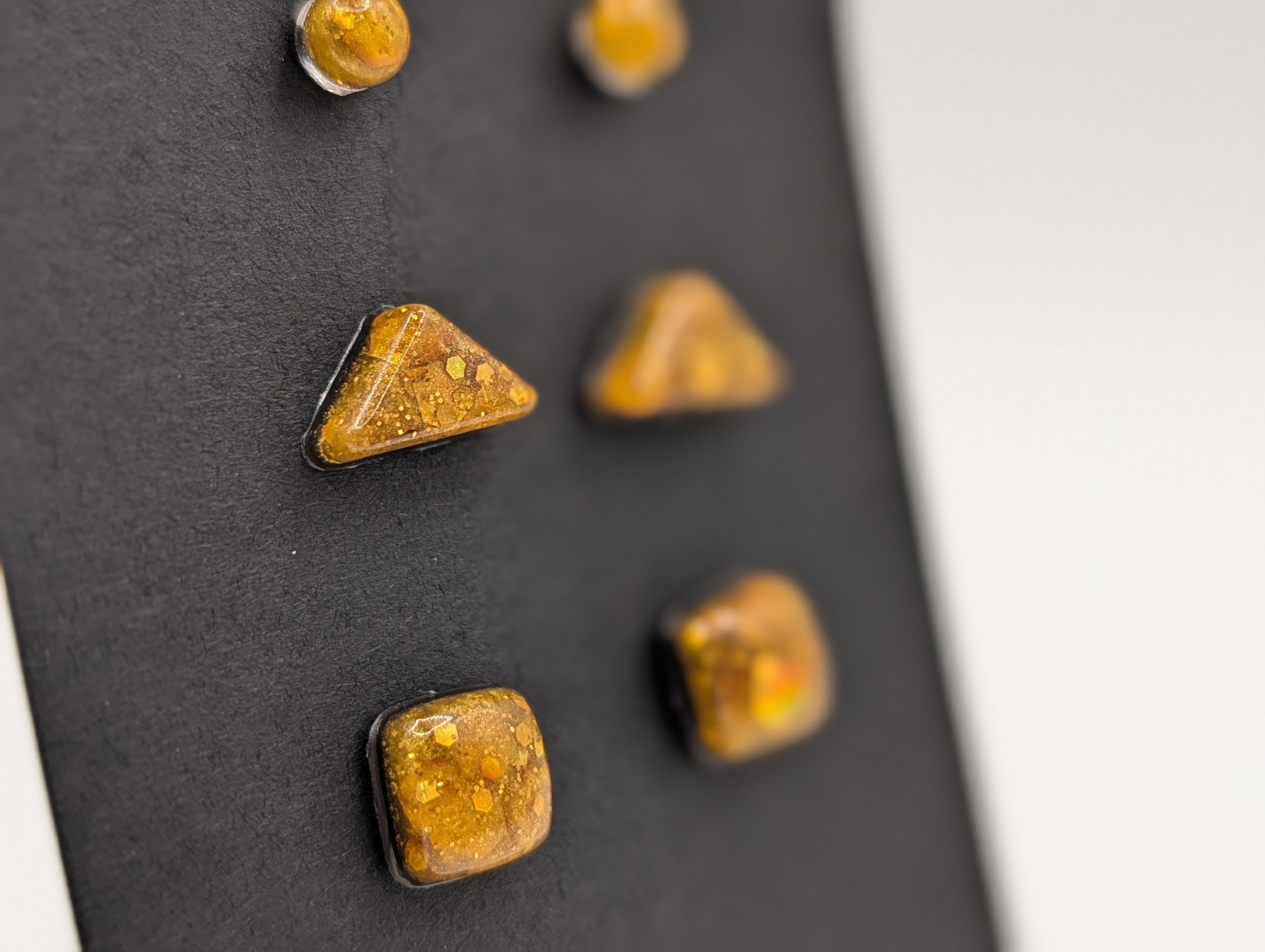 Geometric Prism Set - Stainless Steel Resin Stud Earring Set