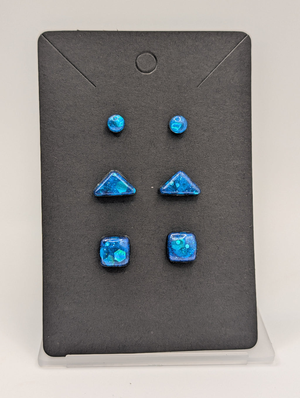Geometric Prism Set - Stainless Steel Resin Stud Earring Set
