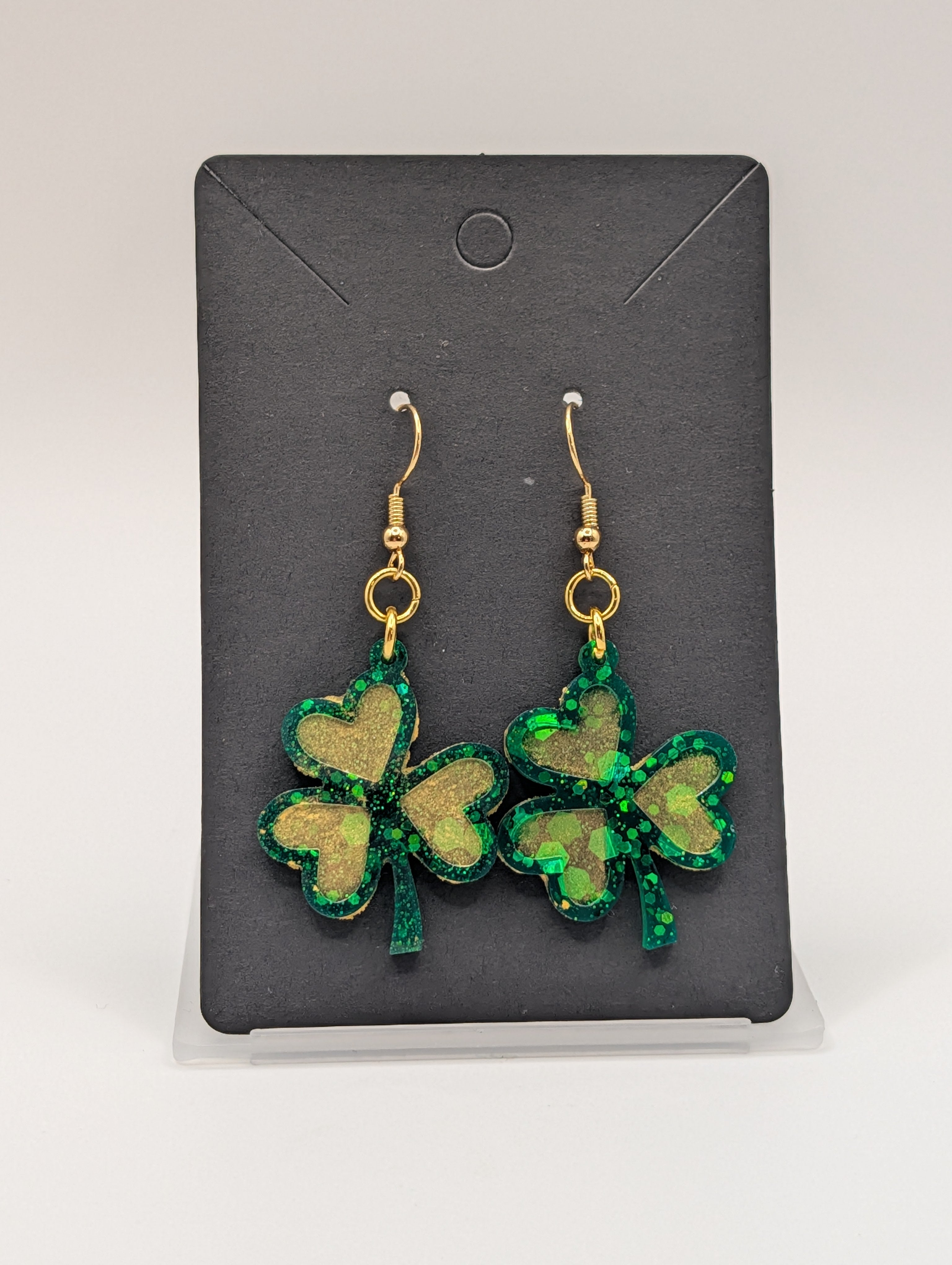 Shamrocks of Luck - 18k Gold Plated St Patrick's Drop Earrings