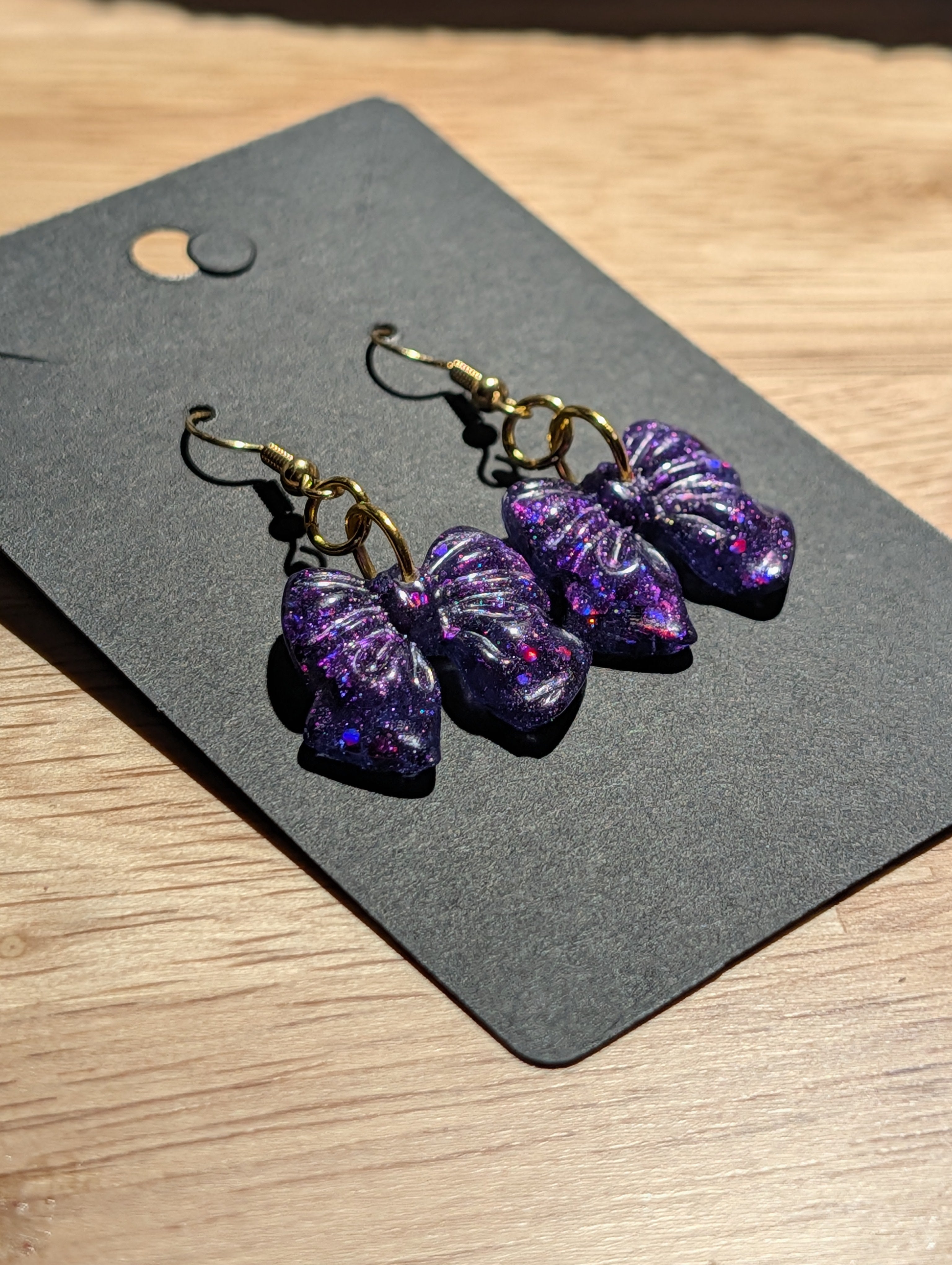 Twilight Bloom Bows - 18k Gold Plated Drop Earrings