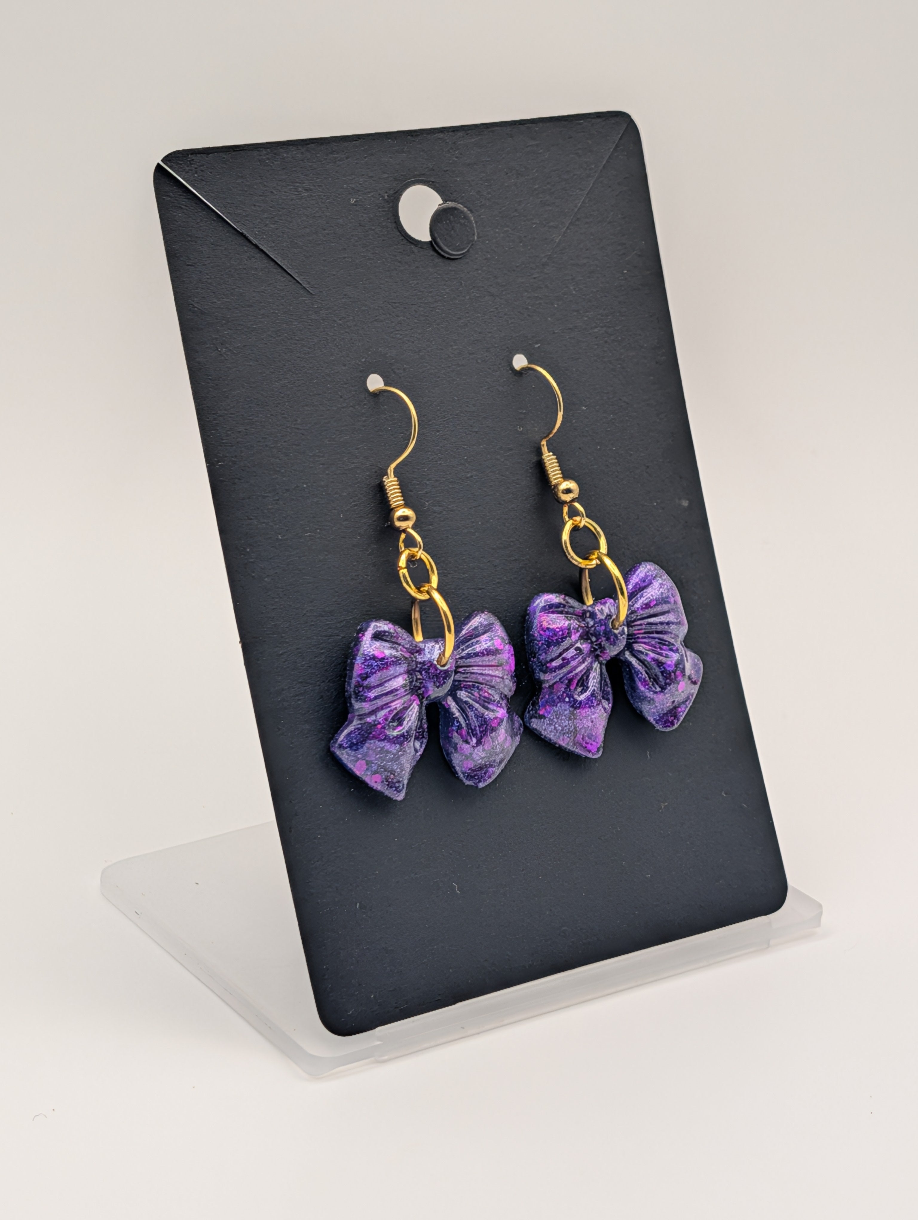 Twilight Bloom Bows - 18k Gold Plated Drop Earrings