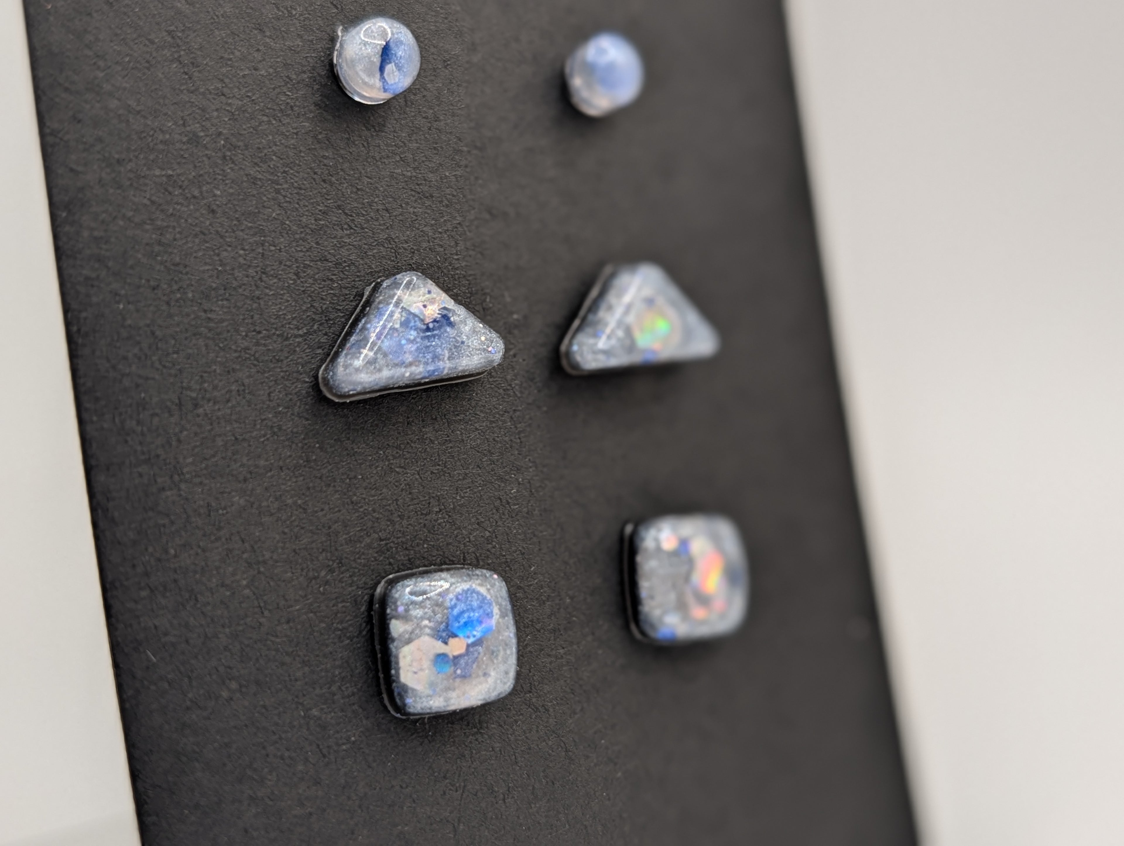 Geometric Prism Set - Stainless Steel Resin Stud Earring Set