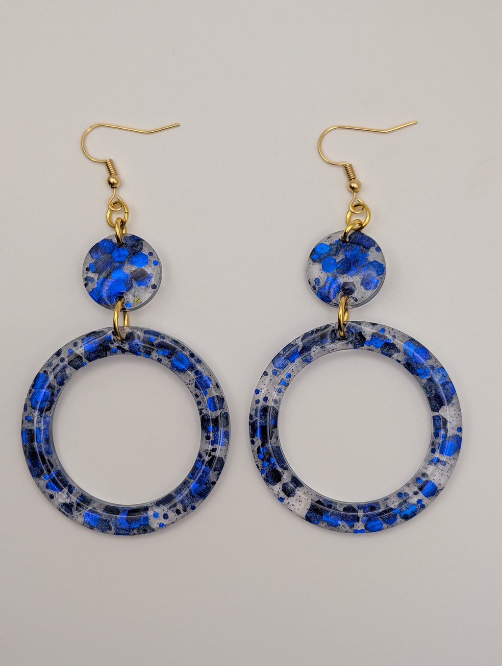 Midnight Galaxy Hoops - 18k Gold Plated Dangle Earrings