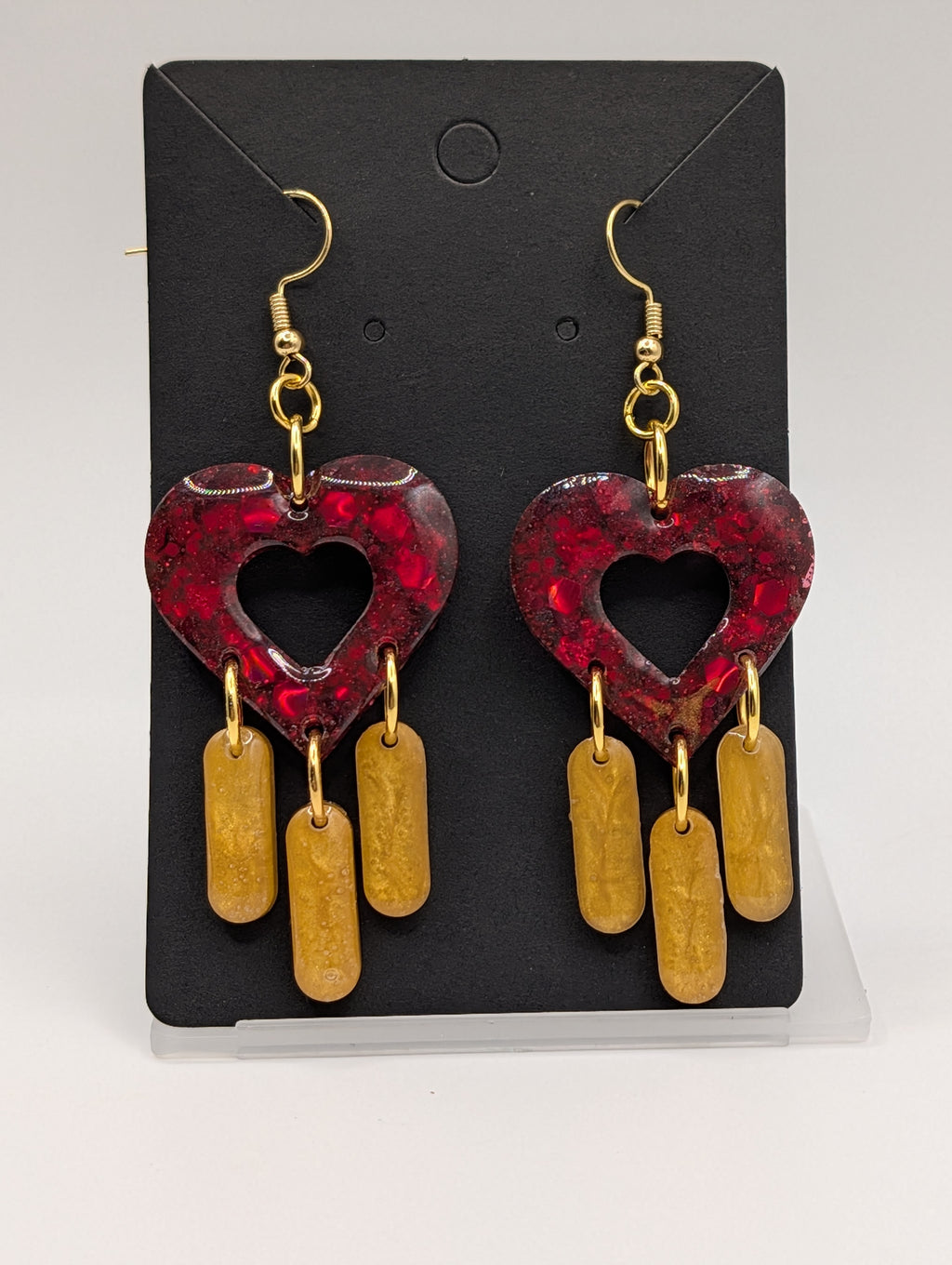 Gilded Cupid Fringe - 18k Gold Plated Valentine's Day Drop Earrings