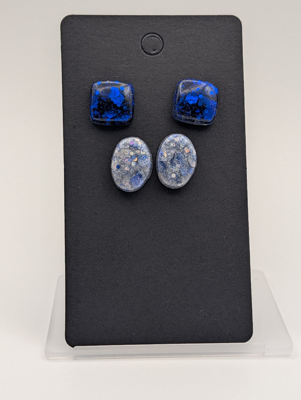 Midnight Nebula: Resin Stud Earring Set