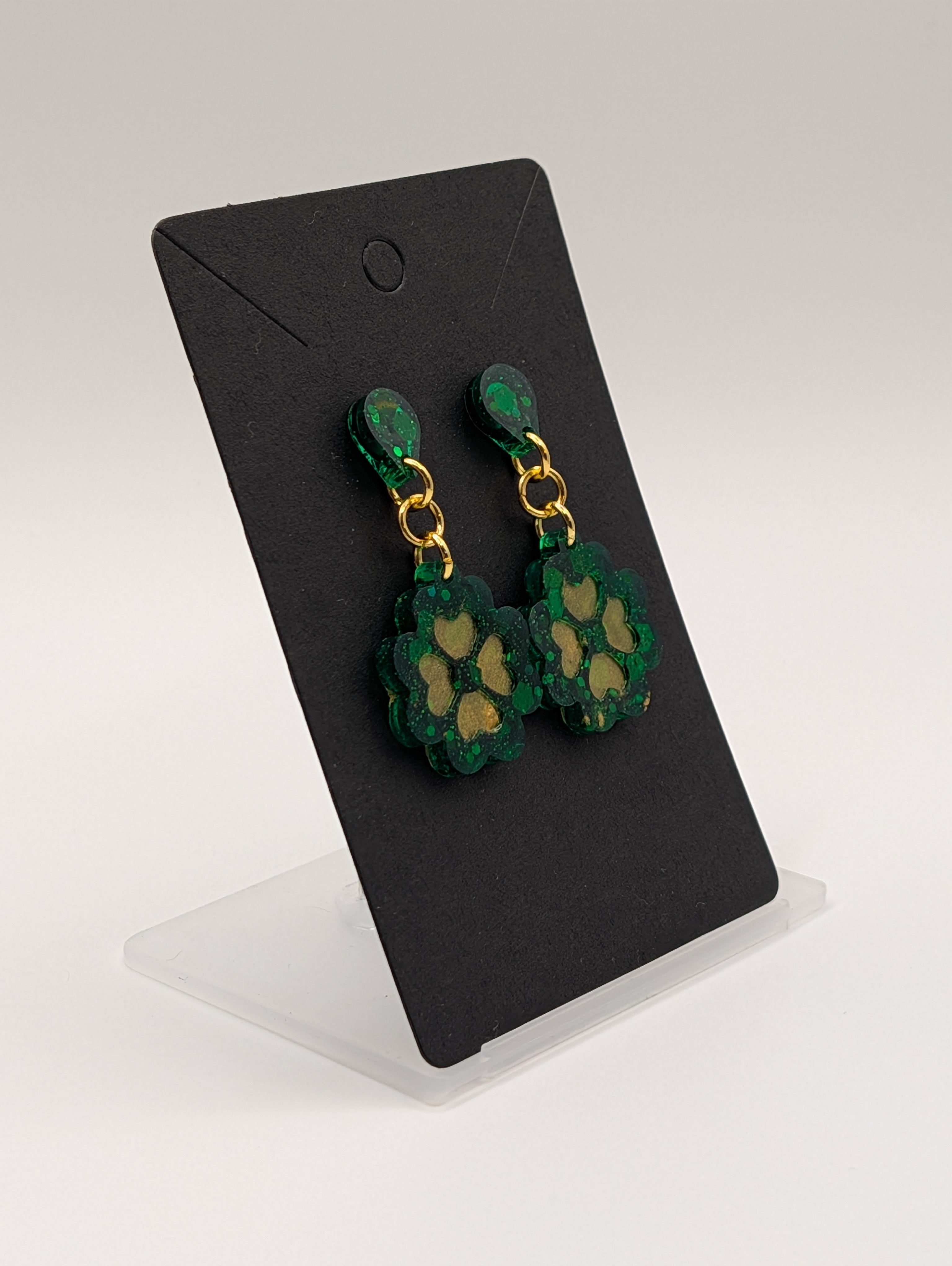 Pure Luck - 18k Gold Plated Stainless Duel Tiered St Patrick's Day Drops