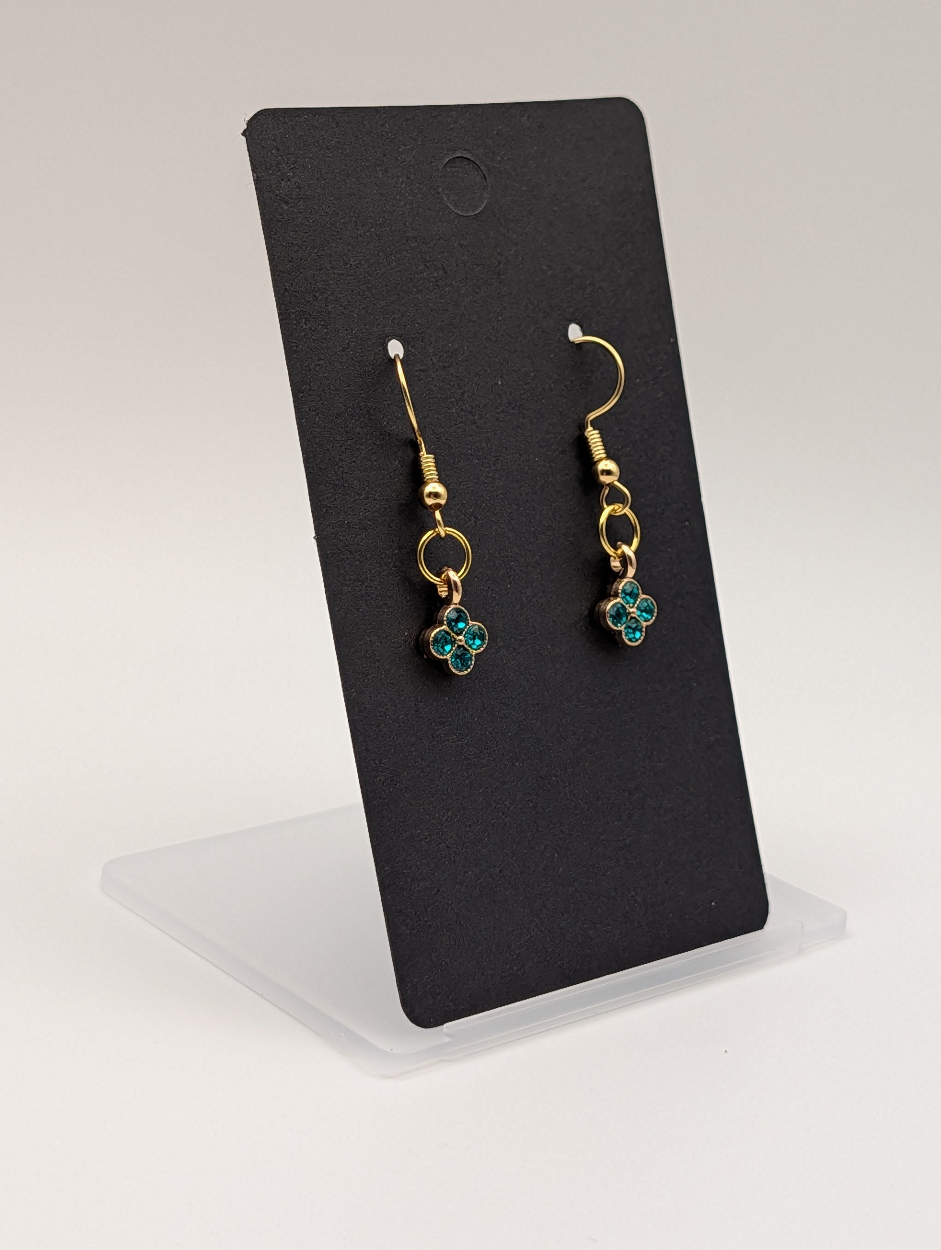 The Azure Clover Drops: 18k Gold Plated Drop Earrings