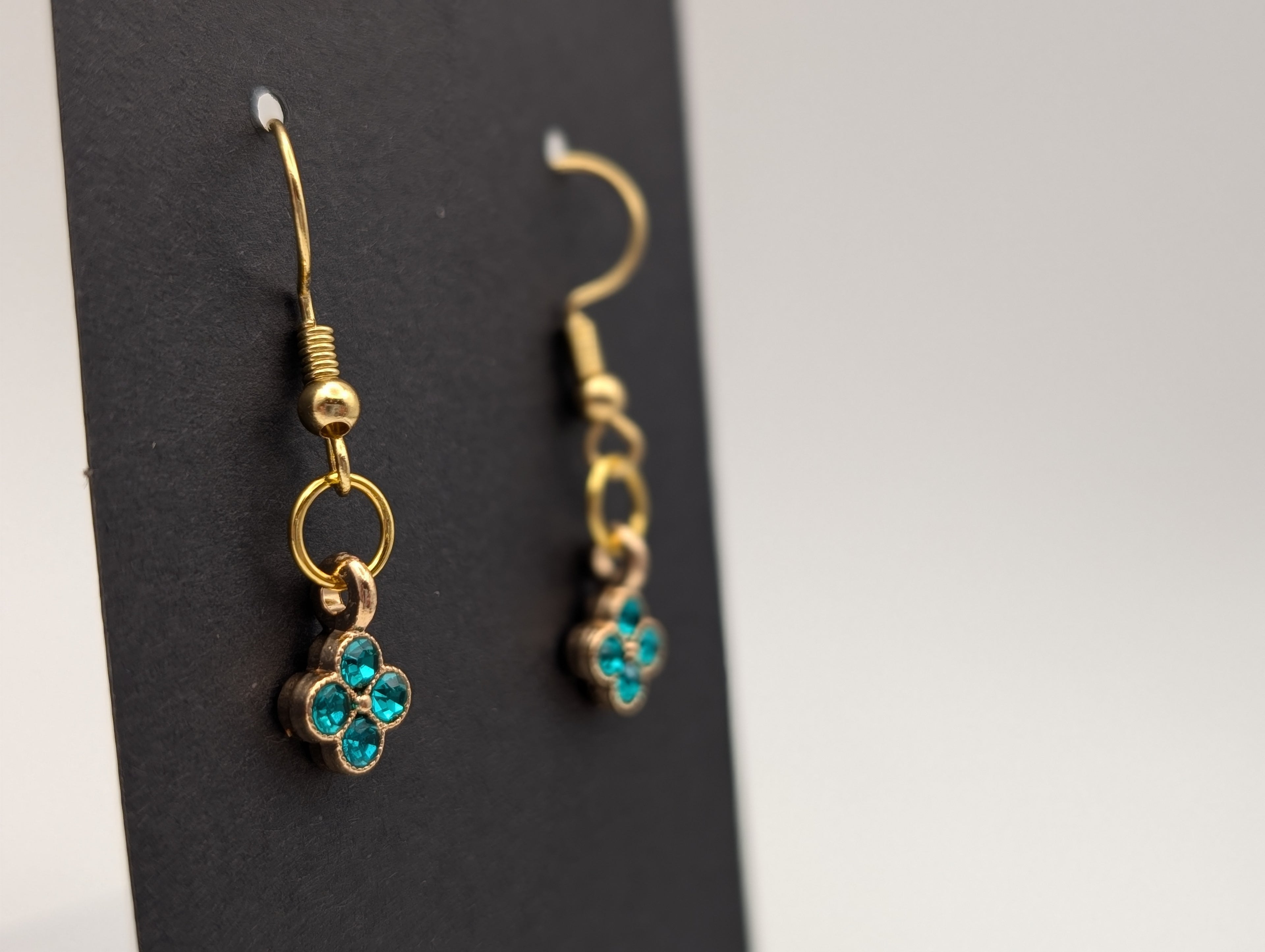 The Azure Clover Drops: 18k Gold Plated Drop Earrings