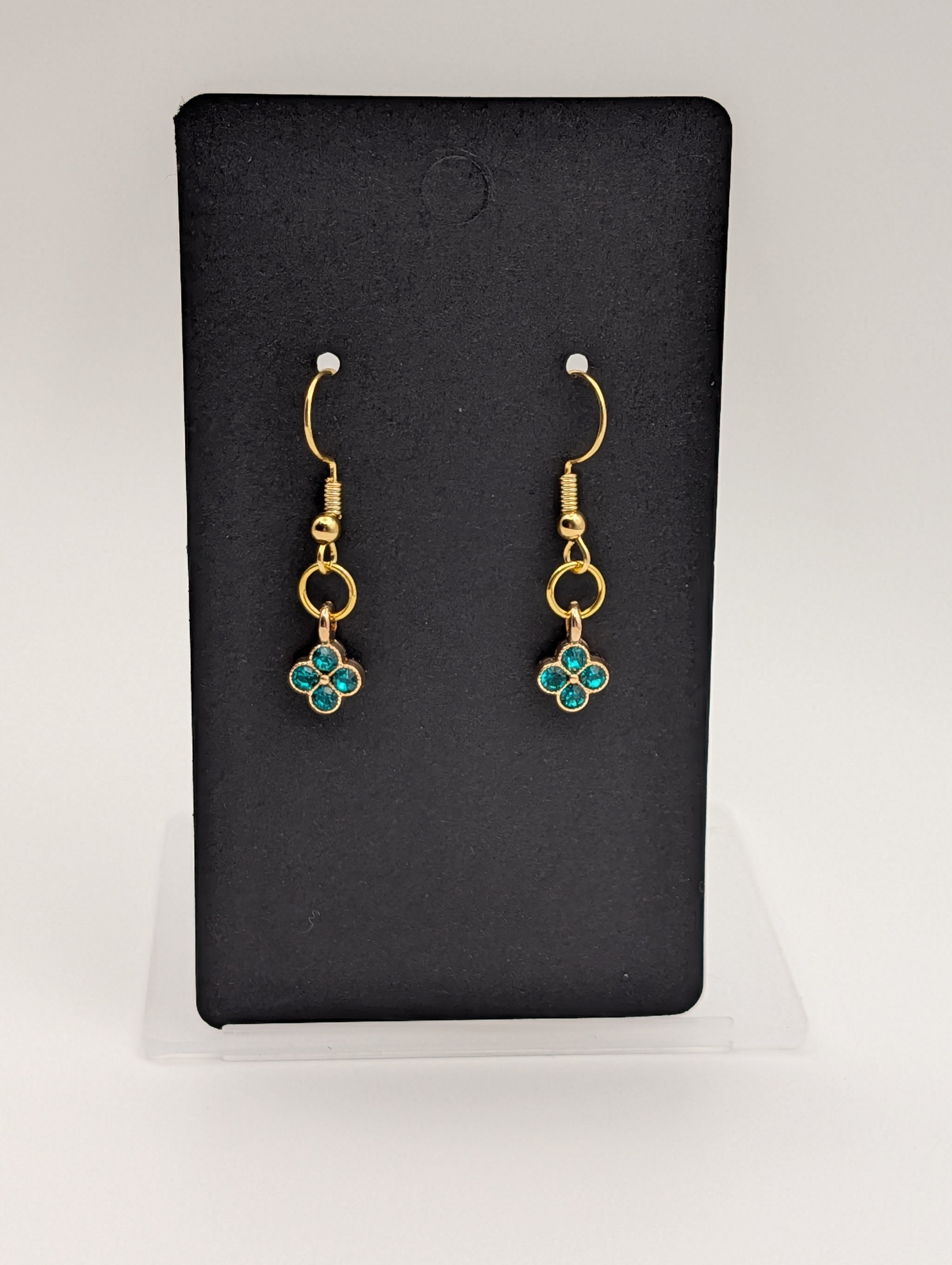 The Azure Clover Drops: 18k Gold Plated Drop Earrings